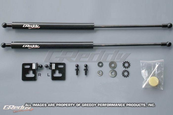 GReddy, GReddy Carbon-Fiber Hood Lifter Kit | 2005-2007 Subaru WRX/STI (18560101)